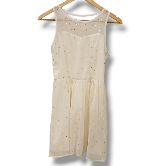 abercrombie kids Other - Abercrombie Kids Off-White With Silver Dots Sleeveless Dress - Size Large